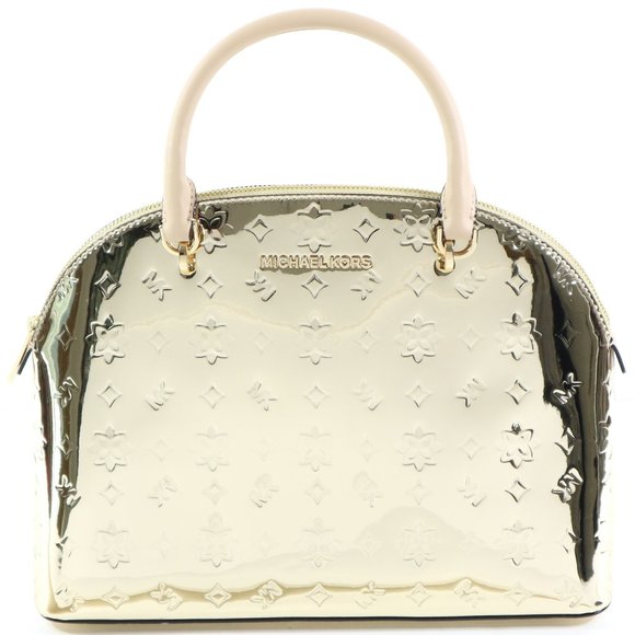Michael Kors Emmy Large Top Zip Satchel Pale Gold - Picture 2 of 8